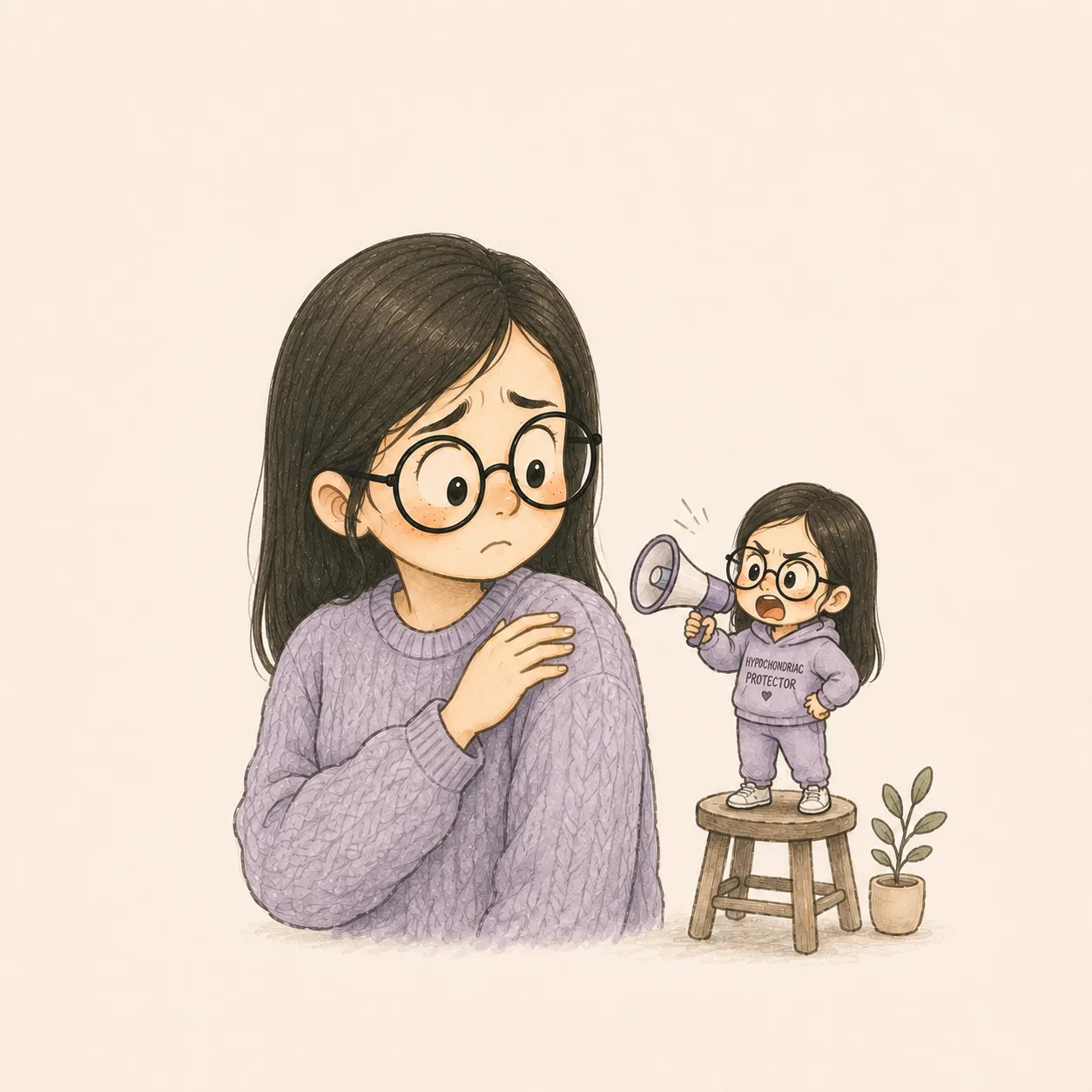 Illustration of Connie with her hypochondriac protector